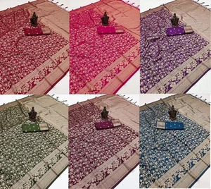Launching New Pure Soft Khadi Georgette Saree With Blouse For Women & Girls - Picture 1 of 13