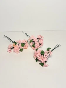 3 Old Stock Vintage Bunches Millinery Flowers Forget Me Nots - Pink - Picture 1 of 5