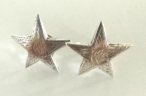 Western Etched  925 Sterling Lovely Star Pierced Ladies Earrings - Picture 1 of 7