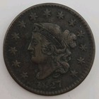 1827 CORONET HEAD LARGE CENT U.S. COIN 1827 CORONET HEAD LARGE CENT U.S. COIN