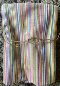 Pretty Striped Homespun Cotton Sewing Fabric Quilting 2 Yards - Muted Multicolor - Picture 1 of 5