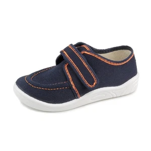 Zetpol Asia Toddler Boys' Navy Blue Hook-and-Loop Natural Canvas Loafer - Picture 1 of 6