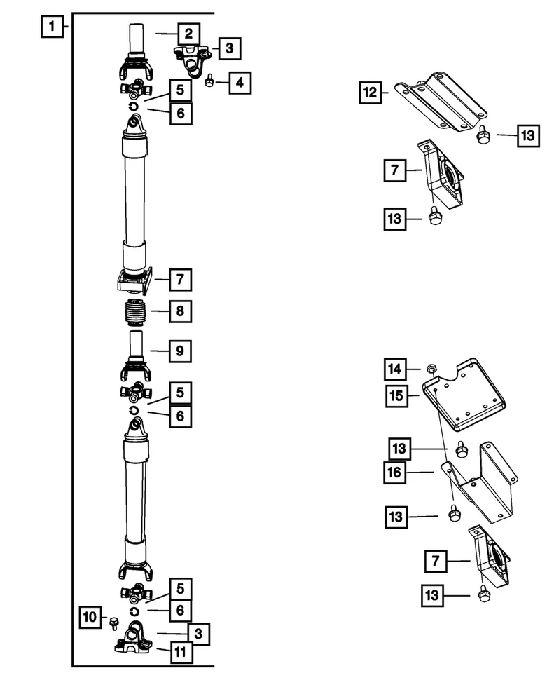 2010-12 DODGE RAM 2500 3500 2-PIECE Drive Shaft Bearing OEM 68065263AA - Image 1 of 3