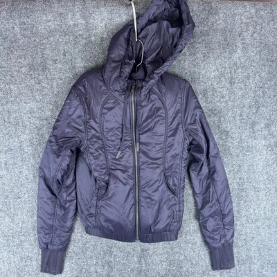 Куртка женская Lululemon 2 с капюшоном на молнии стеганая ветровка флисовая нейлоновая - Изображение 1 из 4