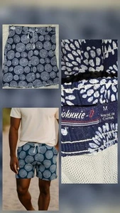 johnnie-O Bahama Swim Trunks Mens Med 35 x 7 Blue Floral Stretchy Water Shorts - Picture 1 of 8