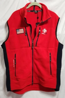 NWT RLX Ralph Lauren Vest Mens XL 2010 Winter Olympics USA Flag Full Zip Fleece - Image 1 of 4