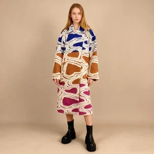 Neu ohne Etikett Farm Rio Wollmischung Herzen Fleece Oversize-Mantel Größe M mehrfarbig - Bild 1 von 13