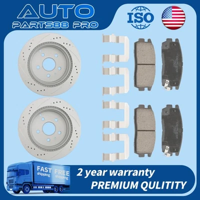 Rear Disc Rotors Ceramic Brake Pads for 2010-2017 GMC Terrain Chevrolet Equinox — 第 1/4 张图片