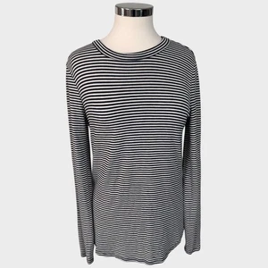 Banana Republic Small Long Sleeve Black White Stripe TShirt  - Picture 1 of 7
