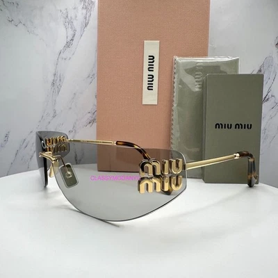 Gafas de sol para mujer MIU MIU MU A51S 5AK50K gris dorado 75 mm Foto 1 de 4