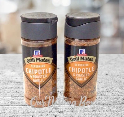 2 McCormick Grill Mates Chipotle & Roasted Garlic Seasoning 2.5oz Each No MSG - Image 1 of 2