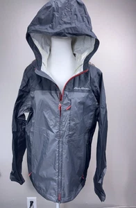 Eddie Bauer Mens Nylon Windbreaker Jacket S Gray Gorpcore Campcore Hiking Trails - Picture 1 of 15