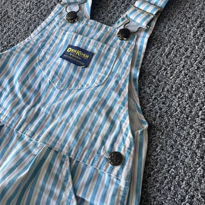 Mono azul a rayas vintage Osh Kosh para niños pequeños talla 5. Vestbak Hecho en EE. UU. Foto 1 de 4