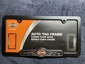 MARCO DE ETIQUETA DE MATRÍCULA Harley Davidson H-D - producto con licencia negro metal - Imagen 1 de 3