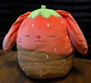Squishmallow Easter 2025 12 inch Gunda the Chocolate Dipped Strawberry Bunny NEW - Picture 1 of 3