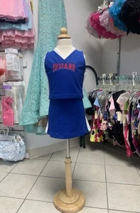 Sz 2T Red White Blue Indians 2 Pc Cheer Cheerleader Cheerleading Uniform Set NWT - Picture 1 of 3