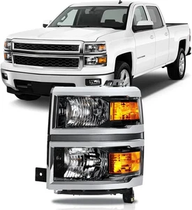 Chrome Headlight Assembly Fit for 2014-2015 Chevy Silverado 1500 Pickup, OEM Sty - Imagen 1 de 12