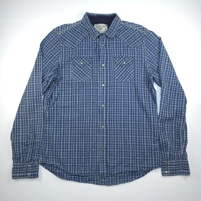 Diesel Shirt Mens Size XXL Blue Plaid Pattern Long Sleeve Western Diesel Shirt - Image 1 of 4