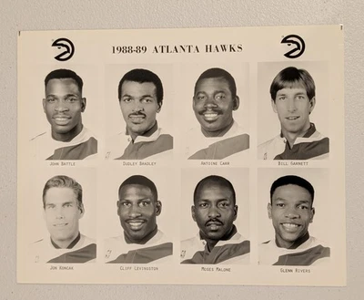 1988-89 Atlanta Hawks Press Photo - NBA Basketball - Moses Malone, Doc Rivers - Image 1 of 2