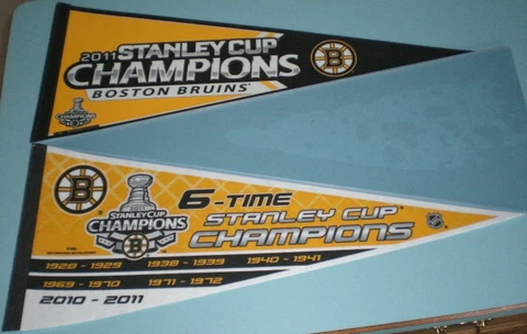2 BOSTON BRUINS 2011 STANLEY CUP CHAMPIONS PENNANTS Cover