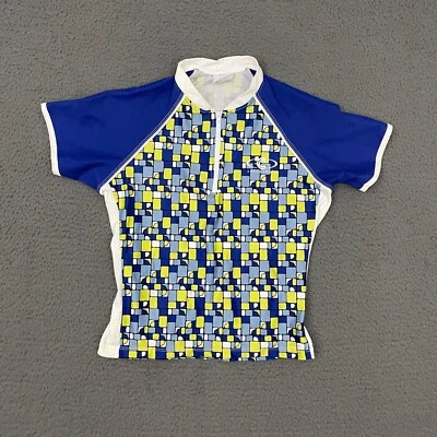 Camiseta deportiva de ciclismo Cannondale para mujer grande azul verde geométrica para bicicleta ropa deportiva para mamá Foto 1 de 4