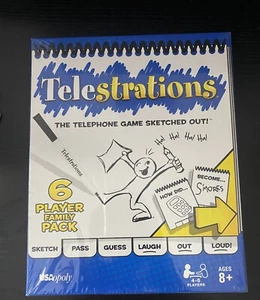 TELESTRATIONS The Telephone Game Sketched Out 6 Player Family Pack. New - Picture 1 of 4