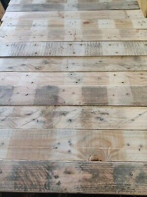 1m2 Reclaimed Rustic SANDED Pallet CLADDING DIY Timber Planks. Recycled L800mm • 28.36€