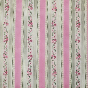 Captured In Time Robyn Pandolph Fabric 2 Yards x 54 Roses Pink Stripe SSI - Picture 1 of 9