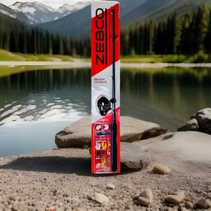 FISHING ROD Combo by Zebco Ready Tackle Spin-cast Reel Includes Tackle BRAND NEW - Picture 1 of 15