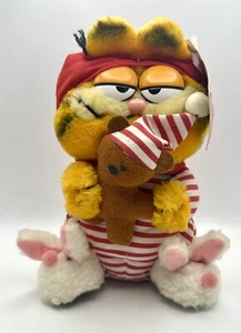 Vintage Dakin 1978 Garfield & Pookie Plüsch 8 Zoll Night Before Christmas mit Etikett - Bild 1 von 8