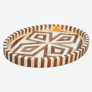 Home Décor  Wood Bone Inlay Serving Tray Home Use Tray - Picture 1 of 6