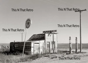Vintage Image Abandoned garage on Highway No. 2. Western North Dakota Circa 1937 - Picture 1 of 1