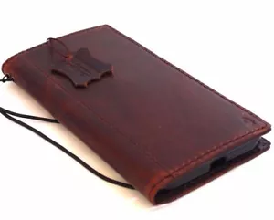 vintage genuine leather case for Huawei Nexus 6P book wallet cover brown slim uk - Picture 1 of 7