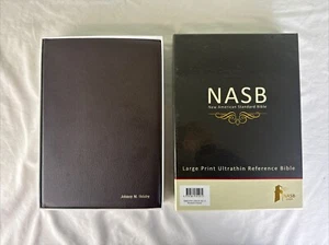 NASB 2020 Large Print Ultrathin Reference Bible, Brown, Goatskin Leather - Picture 1 of 11