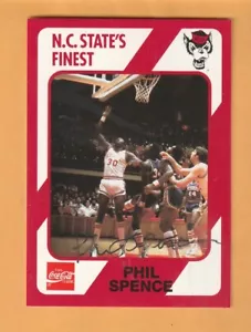 Tarjeta firmada por Phil Spence NC State Wolfpack 1989 #47 1974 campeones de la NCAA - Imagen 1 de 2