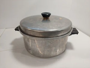 Vintage Mirro Aluminum 5 Qt Stock Pot 1255M With Original Steam Vent Lid USA - Picture 1 of 12