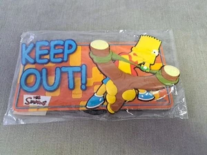 Vintage The Simpsons 'KEEP OUT' Bedroom Door Sign 2001 New - Picture 1 of 8