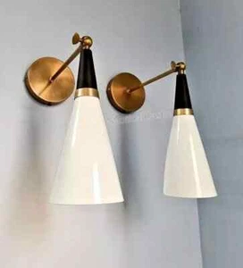 Brass Wall Lamp Handmade Vintage SCICCOSO Mid Century Handcrafted Light - Picture 1 of 6