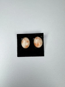 Orecchìni Corallo Rosa Vintage Clip Argento 800 - Foto 1 di 4