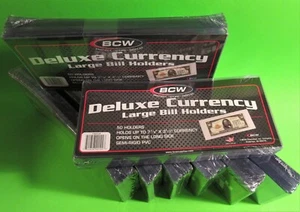 400 LARGE BILL SEMI-RIGID DELUXE CURRENCY HOLDERS, HOLDS U.S. & OTHER CURRENCY - Picture 1 of 3