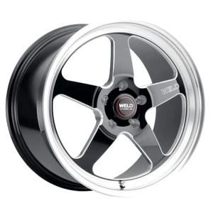 Weld Racing 17x10 Ventura Drag Wheel Gloss/Milled Black 5x112 +40mm 7.1"BS - Picture 1 of 3