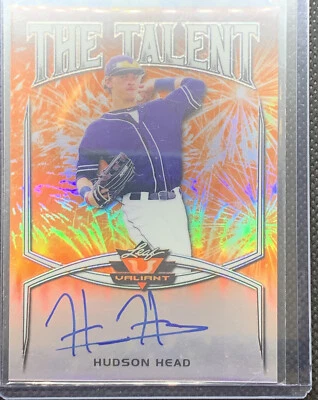 2019 Leaf Valiant Hudson Head The Talent Rookie Orange Autograph /35 Padres - Image 1 of 2