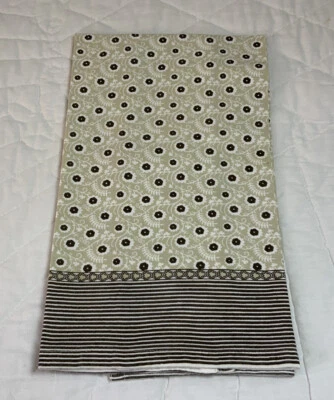 Kitchen Dish Towel, Printed Flower & Leaf Print, Stripes, Beige, White, Dk Brown - Image 1 of 4