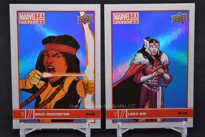 2021-22 Upper Deck Marvel Annual Zora Dani Moonstar/Lady  Blue Foil (2 card lot) - Picture 1 of 2