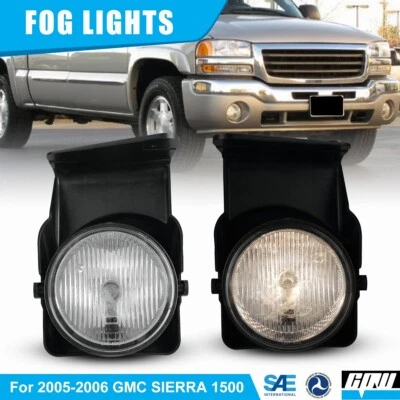 for 2003-2006 GMC Sierra 1500 2500HD 3500HD Driving Fog Lights Lamps w/ Bulb - Image 1 of 4