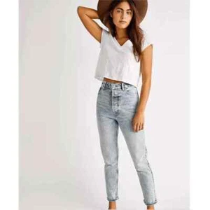 We The Free People Zuri Mom Jeans Lived In Blue Acid Wash Size 27 Denim Skinny - Bild 1 von 14