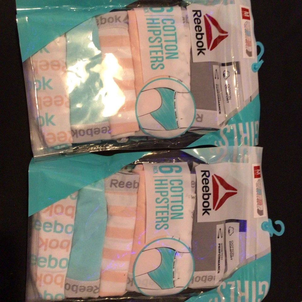Reebok #11173 Girls' 6 Pack Stretch Performance Hipster Underwear