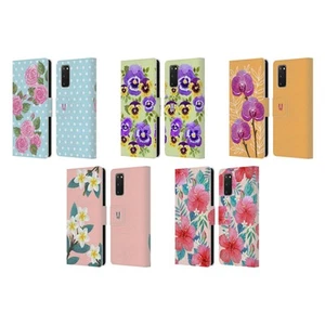 HEAD CASE DESIGNS WATERCOLOUR FLOWERS 2 LEATHER BOOK CASE FOR SAMSUNG PHONES 2 - Picture 1 of 11