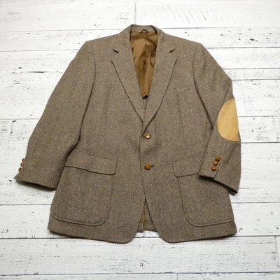 Blazer Garrison Park de Colección Para Hombres 39 Lana Espiga Codo Parche Chaqueta EE. UU. 90s Foto 1 de 4