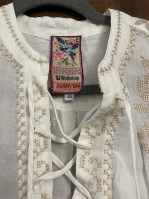 Nueva Blusa Johnny Was Talla XS Floral Bordada Nueva Sin Etiquetas Foto 1 de 4